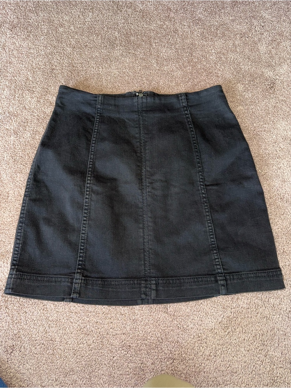 Free People Black Panel A-Line Mini Skirt